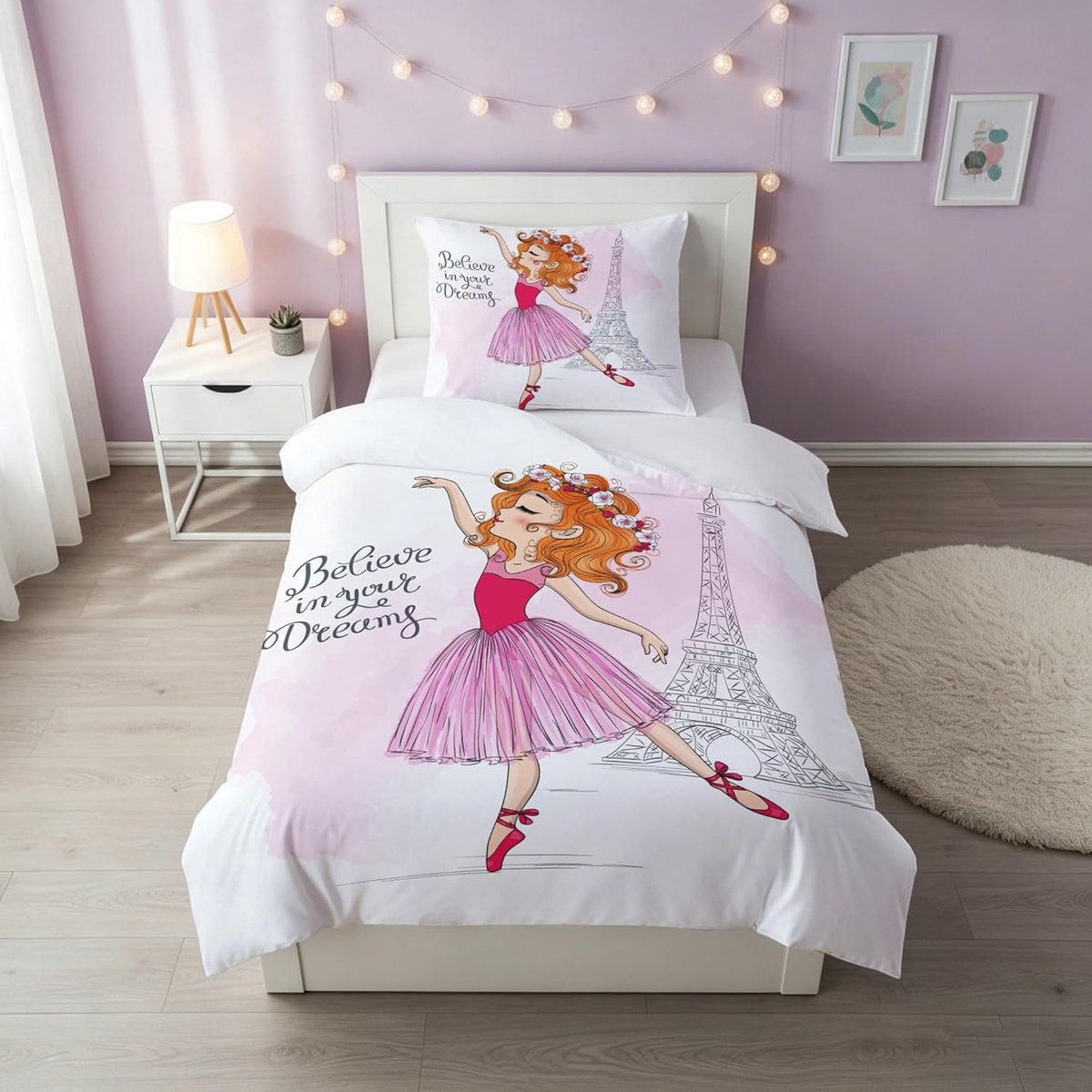 Dekbedovertrek 140 x 200 cm - Microfiber - Meisjesdesign - Voor een vrolijke slaapkamer - SnelShoppen