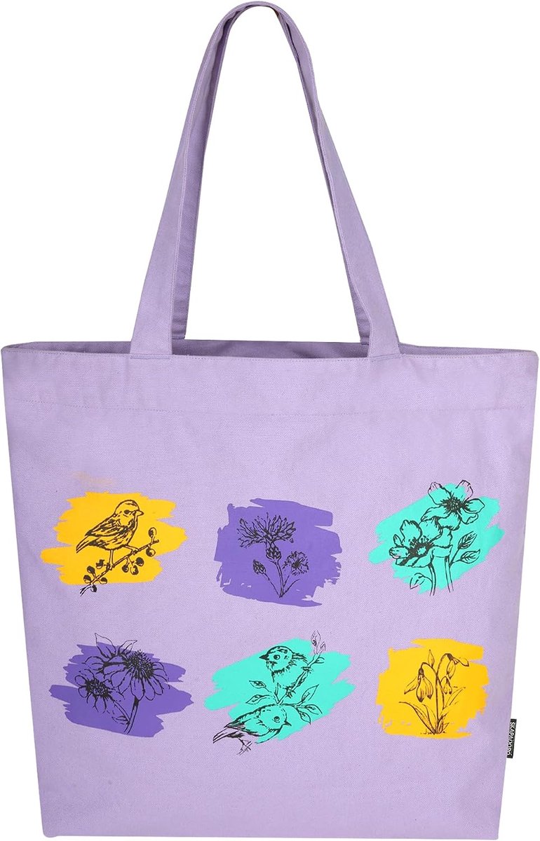 Canvas Tote Bag Large - 100% Katoen - Met Binnenzak - Ideaal voor Strand - SnelShoppen