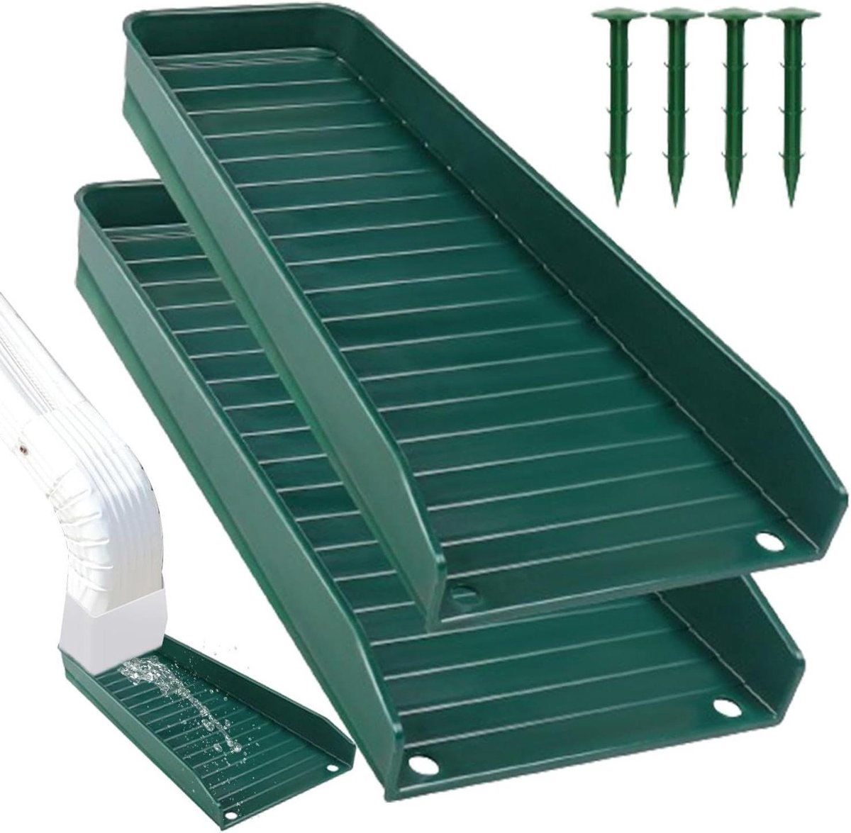 Spatbescherming Dakgoot - Verlengstuk Afvoer - Waterschade Voorkomen - Uniek Anti-Slip Design - Set van 2 - Wit