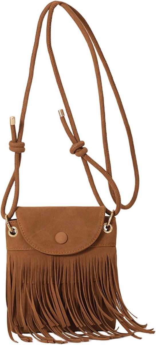 Handtas met bobble 70s stijl - retro schoudertas - bohemian vintage - trendy accessoire - SnelShoppen