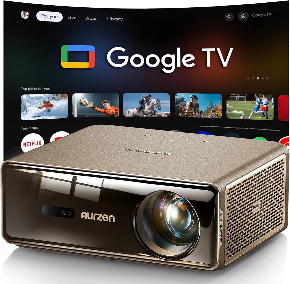 Projector 20W DoIby Audio - Native 1080P - HDR10, Autofocus & Keystone - Ideaal voor thuisbioscoop - SnelShoppen