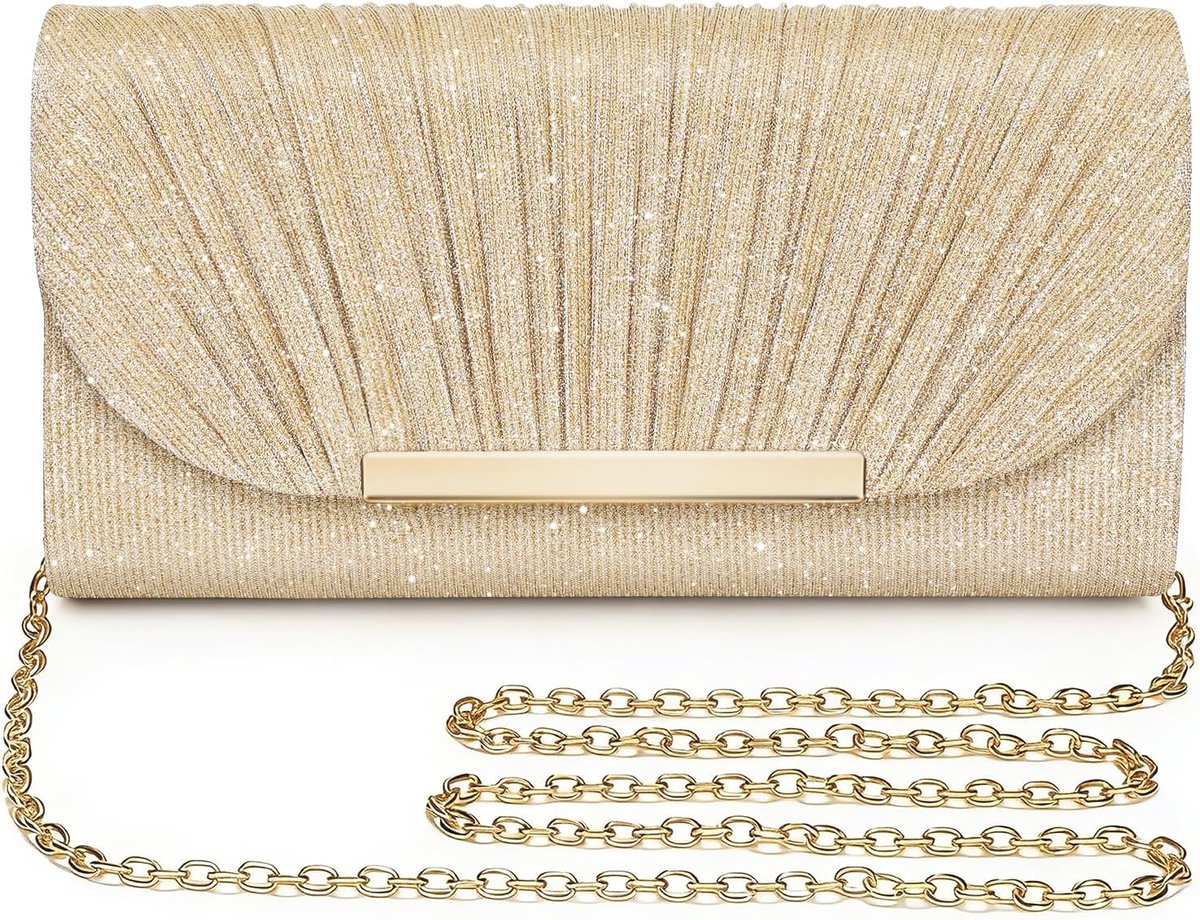 Clutch avondtas - sprankelende ketting - elegante handtas - perfect voor bruiloften - SnelShoppen