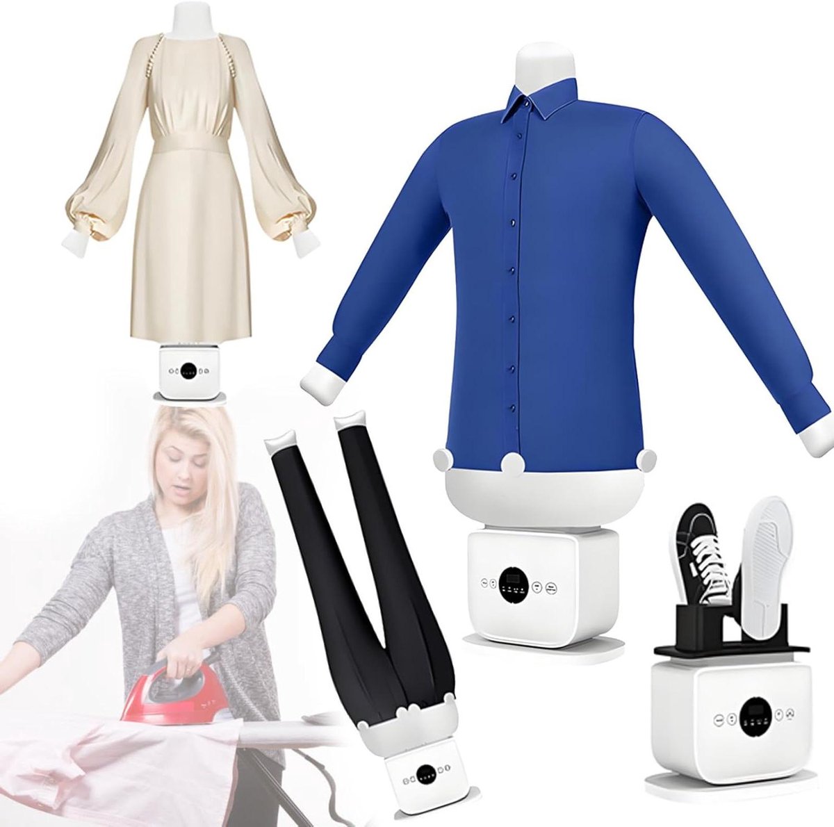 Automatische Strijkmachine - Stoomstrijkijzer Kreukvrij - Snel Kleding Strijken - Opblaasbaar Mannequin - S tot XXL - C