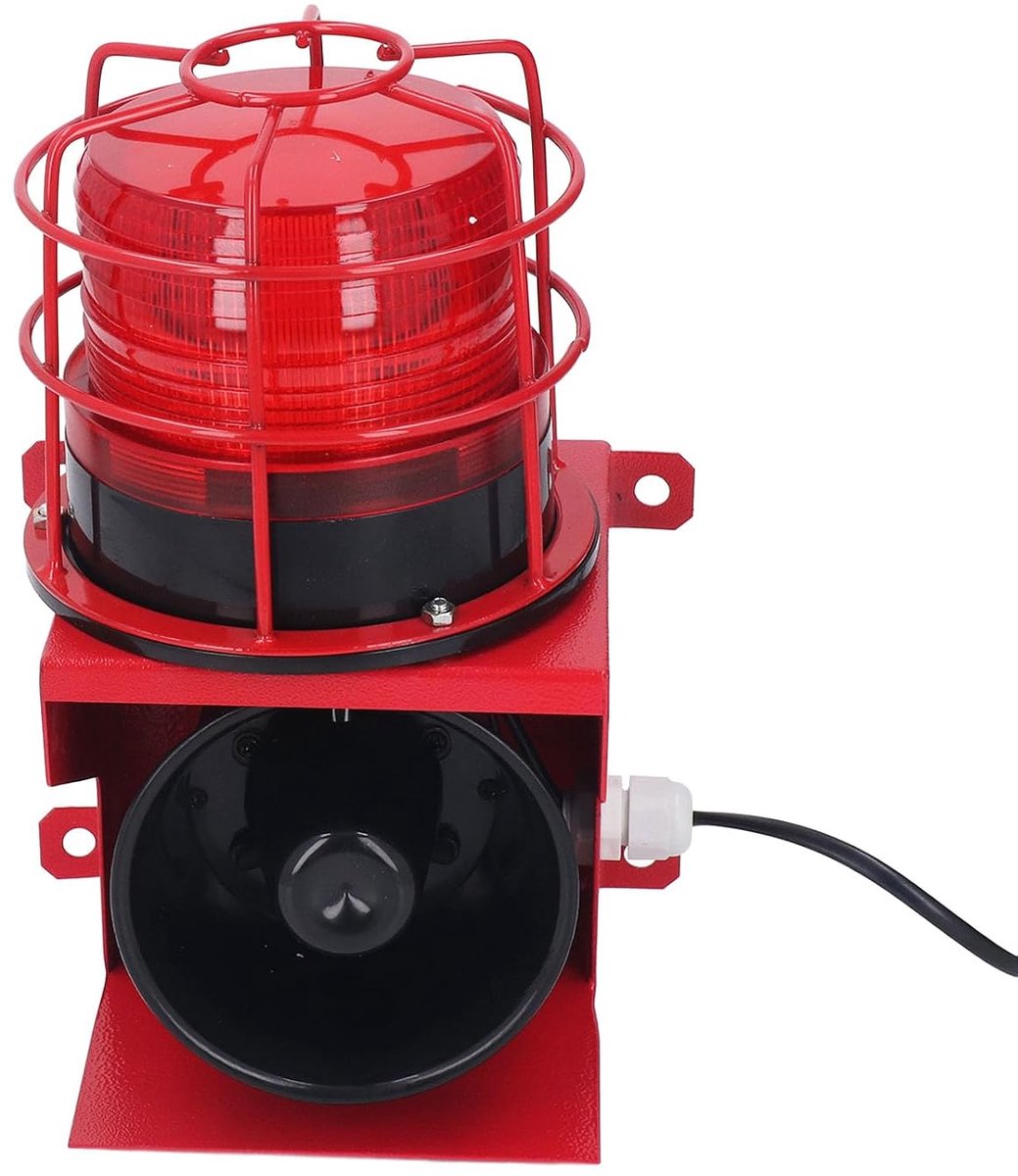 115db Industrieel Geluidslicht Alarm IP65 Bescherming LED Stroboscoop WandmontageStroboscoop Waarschuwingslicht Buitenalarm Geschikt voor Mijnen Bouwplaatsen (EU-stekker 220V)