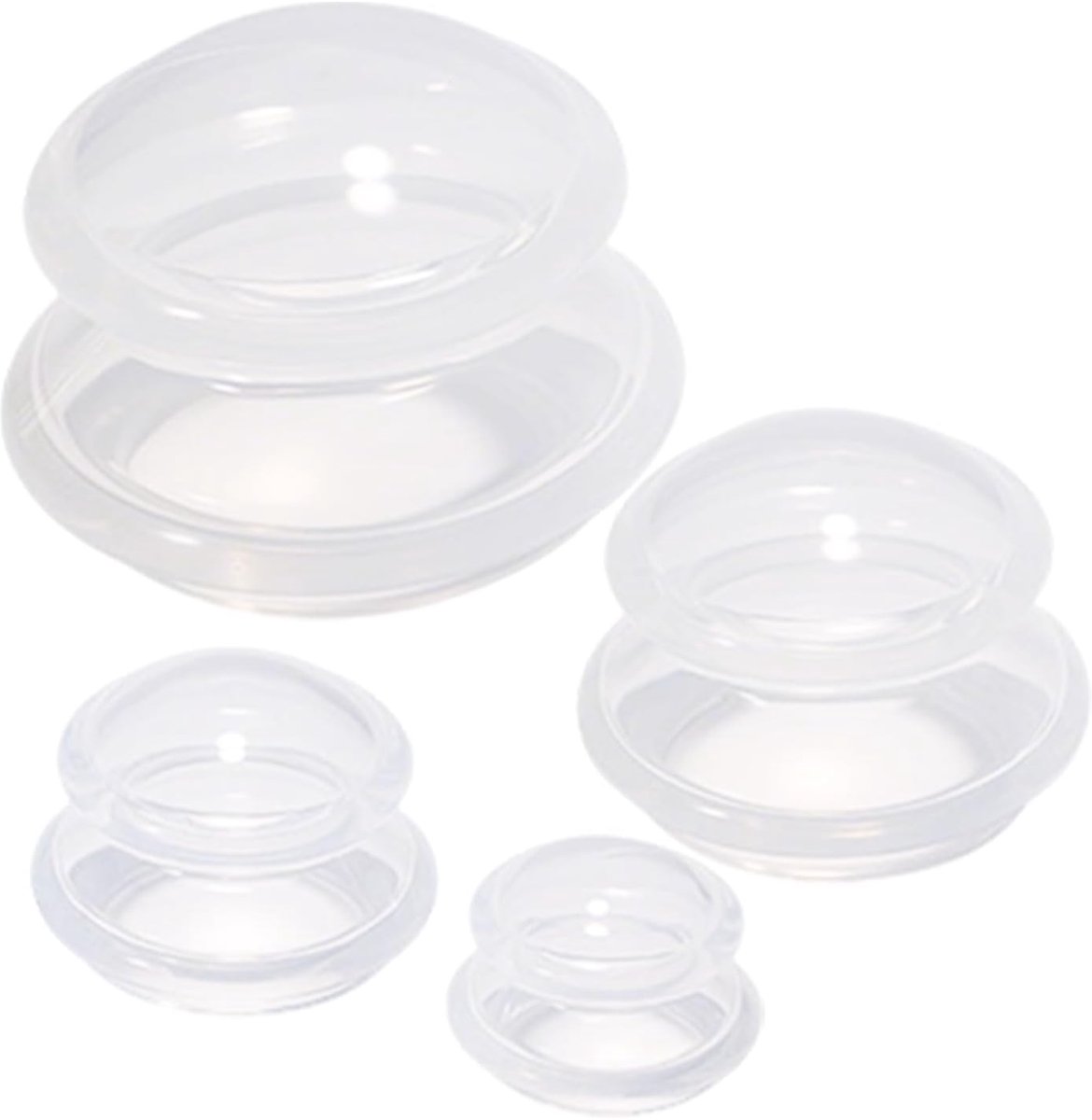 4 stuks siliconen cups, anti-cellulitis cup, cup, siliconen anti-doorschijnende kiezelaarde, 4 verschillende maten, voor pijnverlichting, stressverlichting, full-body verzorging