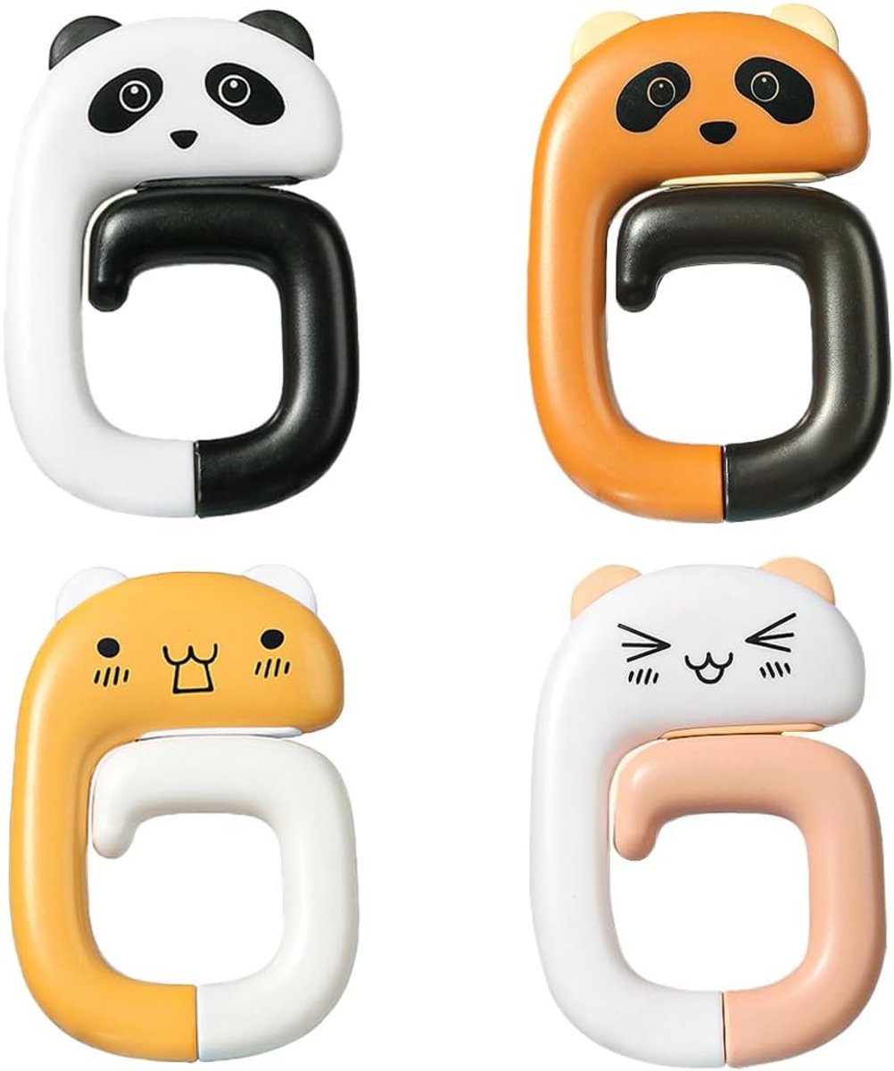 4 stuks tafeltashaak, tafeltashouder, creatieve tafeltashouder, haak tafeltas, cartoon handtas, restaurant, café, school