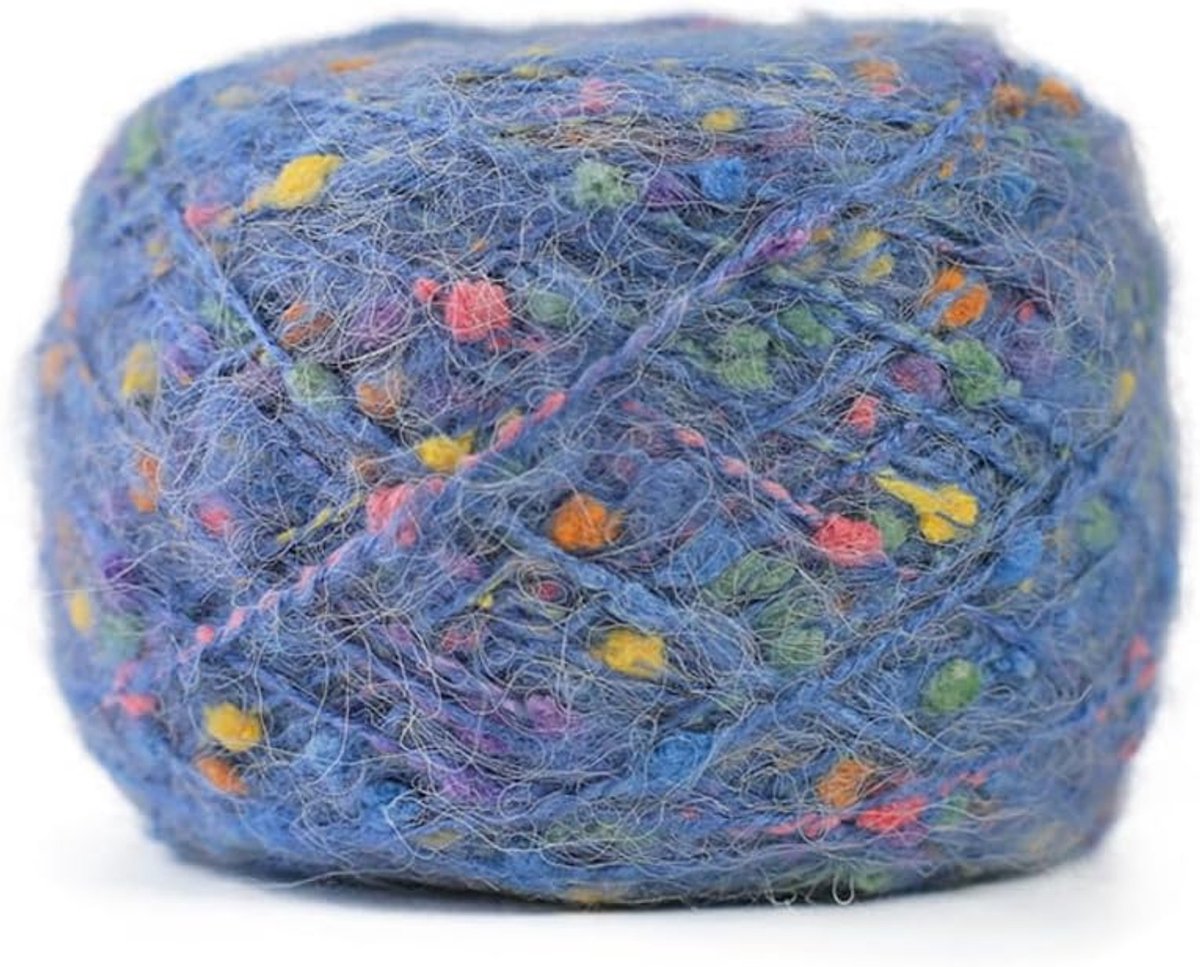 50 g, handbreigaren met kleine kleurrijke bollen, haakgaren, breigaren, kanten garen, bol, zijdehaar, lange garen, zijden wimpergaren, breien, bol voor haken, jurken, bovenstukken