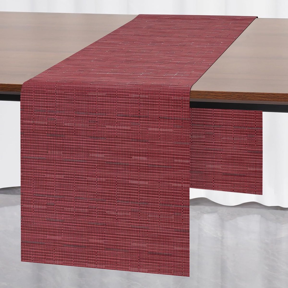 JUN Wasbare Tafelloper op Rol Tafeldecoratie voor Eettafel Vinyl | Geschikt voor Verjaardag Bruiloft Feest Thuis Buiten en Restaurant (Rood 30 X 140 cm)