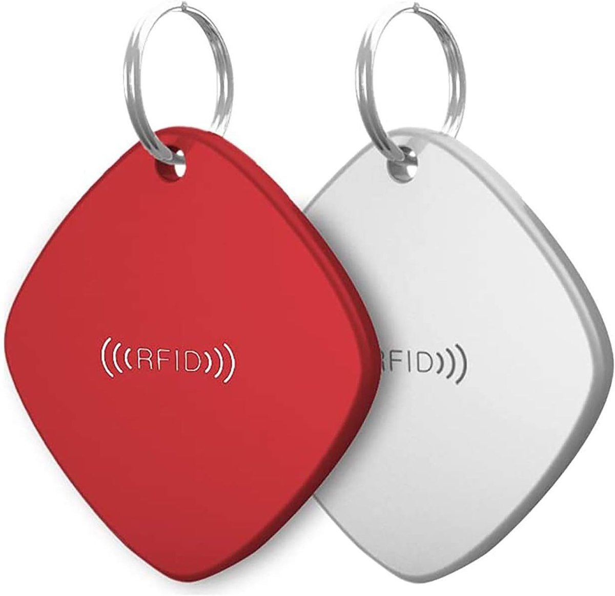 Guard EM4100 125 KHz RFID Proximity ID-kaart token tags sleutelhangers voor toegang Contorl systeem, wit/rood, pak van 2