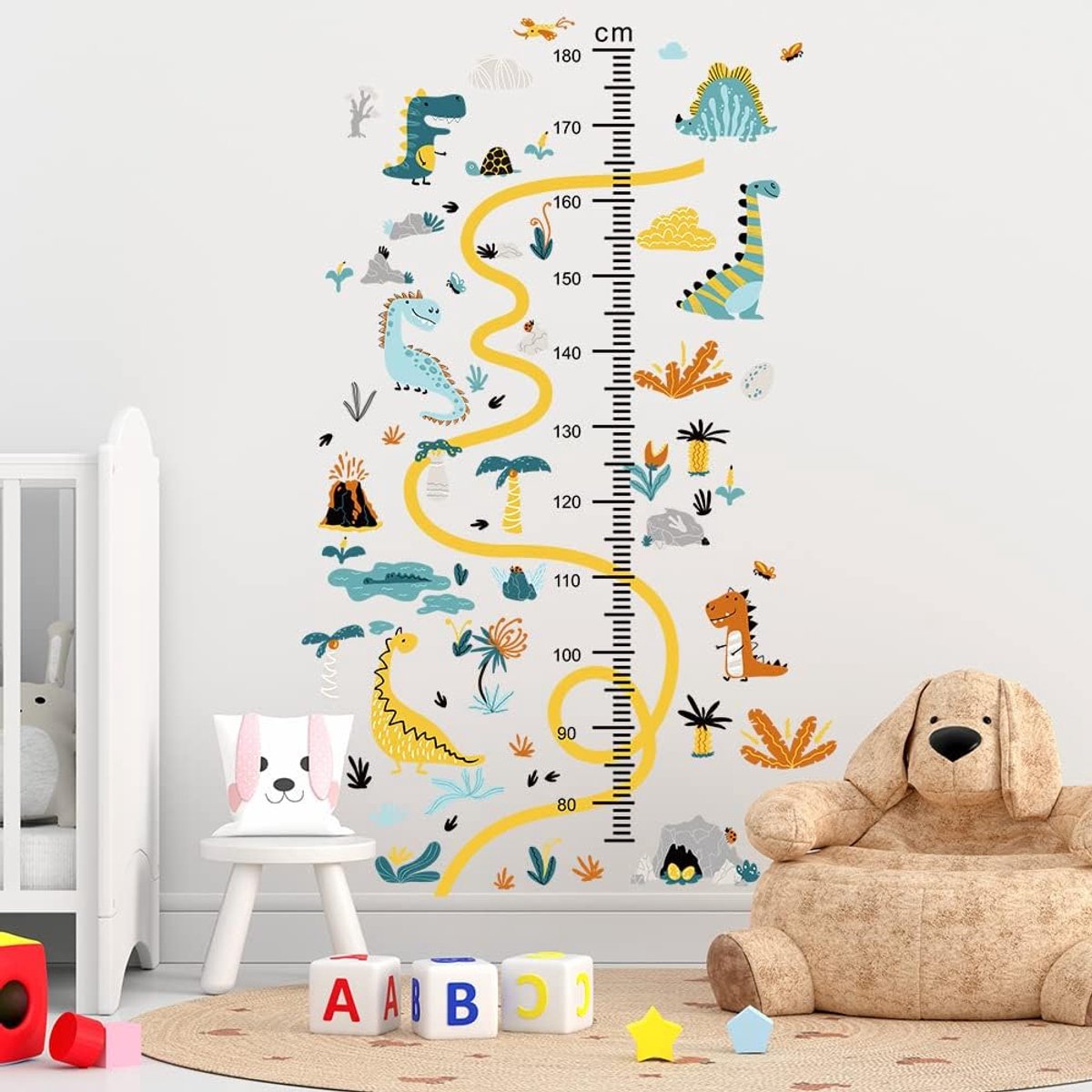 Kinderkamer Dinosaurus Meetlat Wandopdruk Kids Dino Groei Diagram Muursticker Meetboom Wandsticker Lichaamslengte Meten Wandsticker