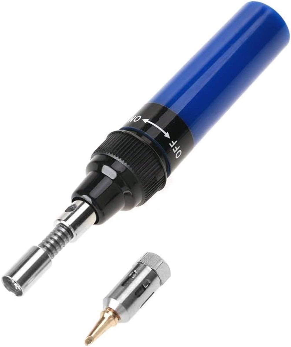 Gas Butaangas Soldeerbout met Pen Vorm Pistool voor 1300 ° c Vlam Temperatuur Gas Soldeerbout (Blauw)