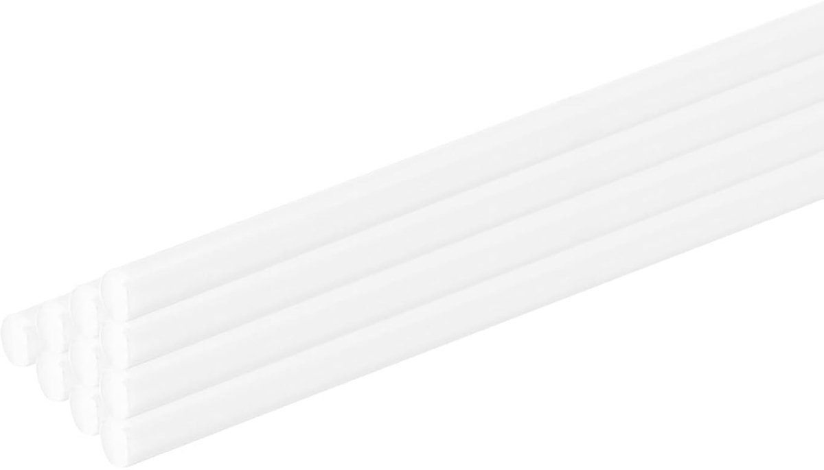 10 stuks witte ronde stangen van kunststof, 1 x 250 mm, ABS-styreen, ronde staaf, solide stang, model voor doe-het-zelf speelgoed, bouw, architectonische modellen