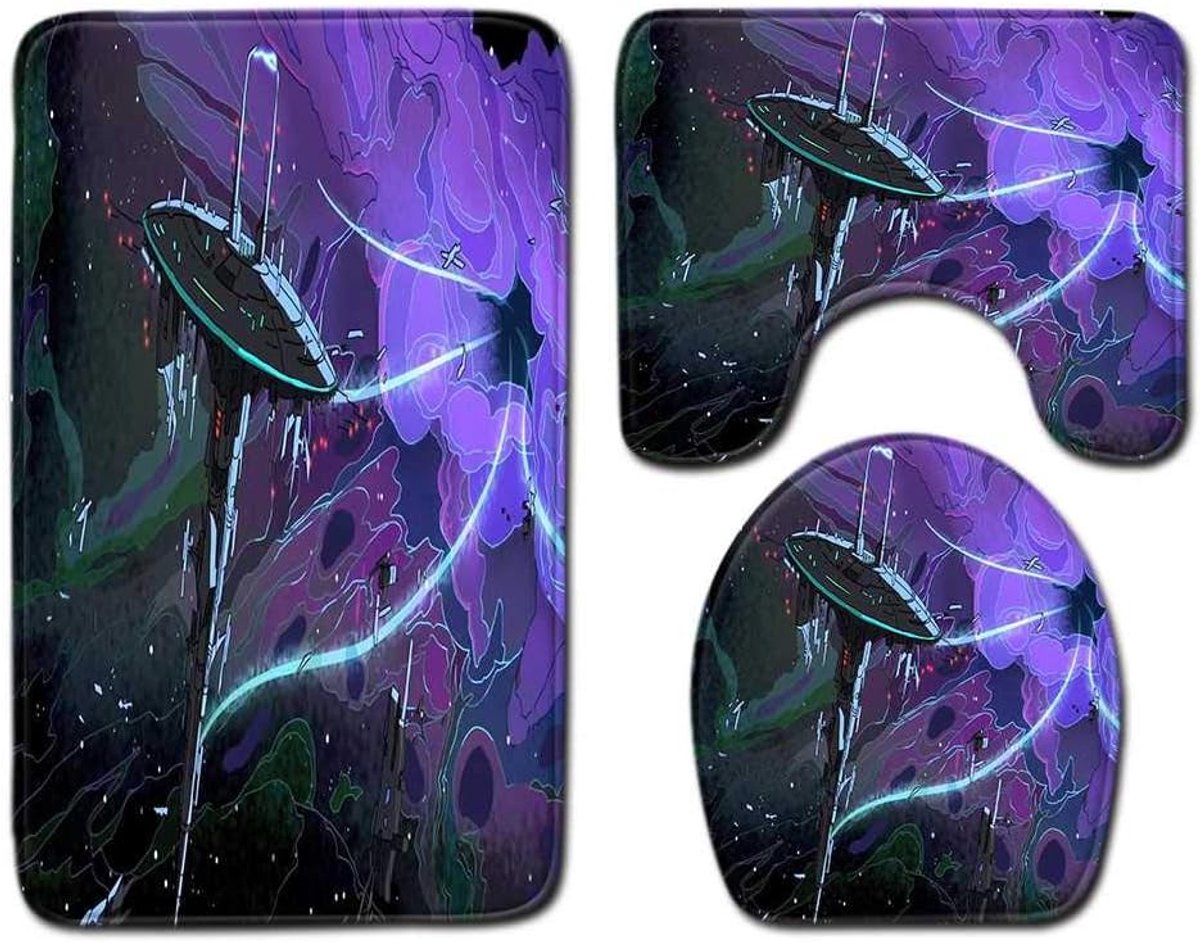Driedelige Badkamer Anti-slip Mat, Badkamer Tapijt, Toiletmat Set Deurmat, Badmat, Badkamer Mat 50cmx80cm/ J190907-A048