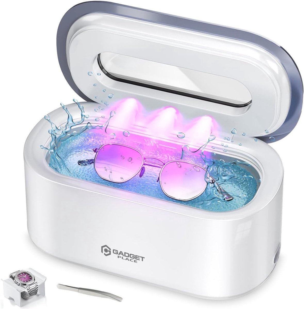 Ultrasone reiniger met uv-licht - 2 reinigingsmodi - fluisterstil - perfect voor brillen en sieraden - SnelShoppen