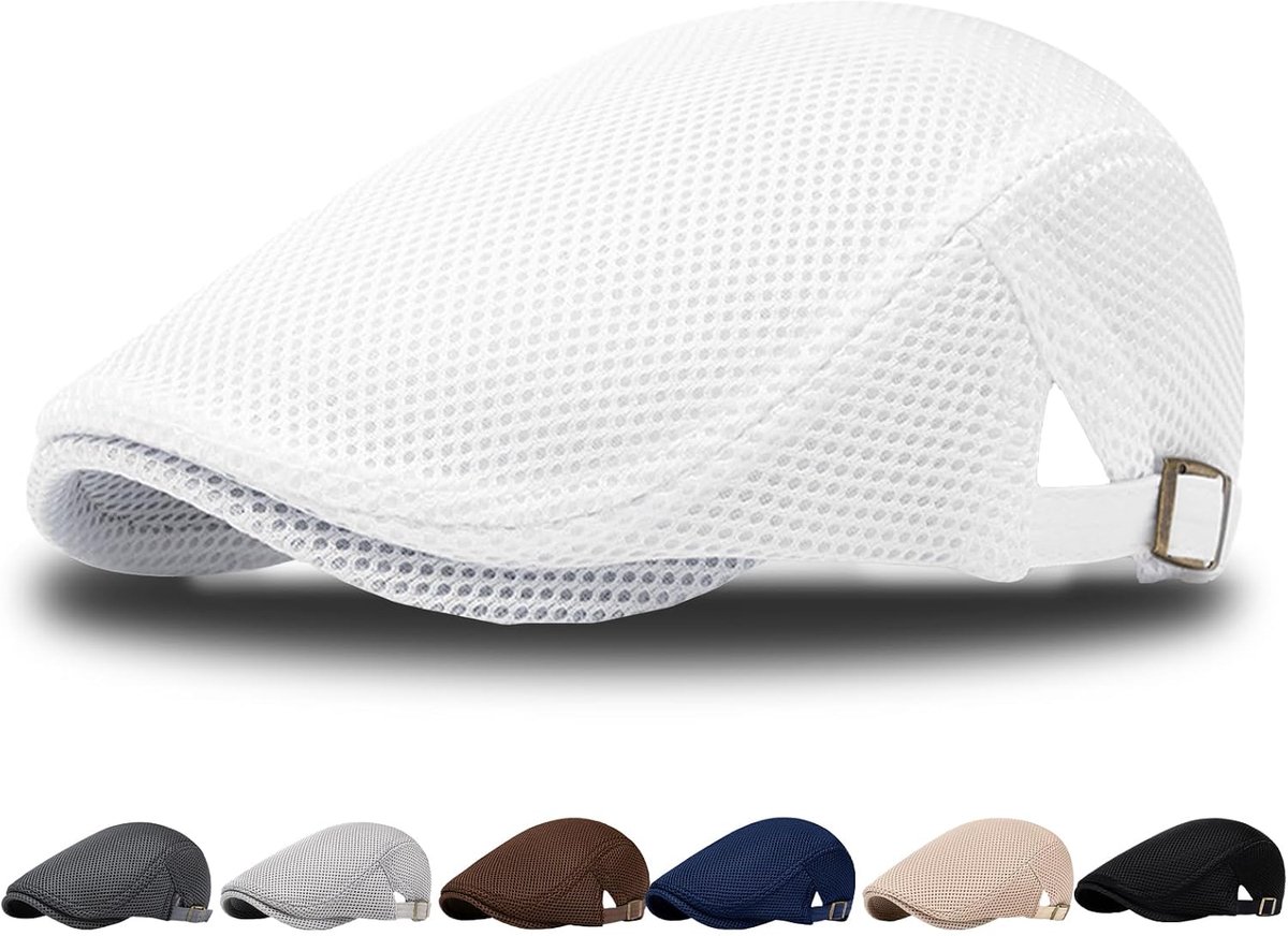 Uniseks, baret met ademend mesh, zonnehoed, hoofddeksel voor heren, zomer, verstelbaar