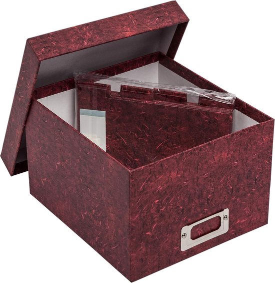 Frames - Foto opbergdoos - Rood, 22,5x20x14cm, voor 700 foto's 13x18cm, zuurvrij materiaal, met deksel, stapelbaar - Fotobewaring zonder stof — afbeelding 2