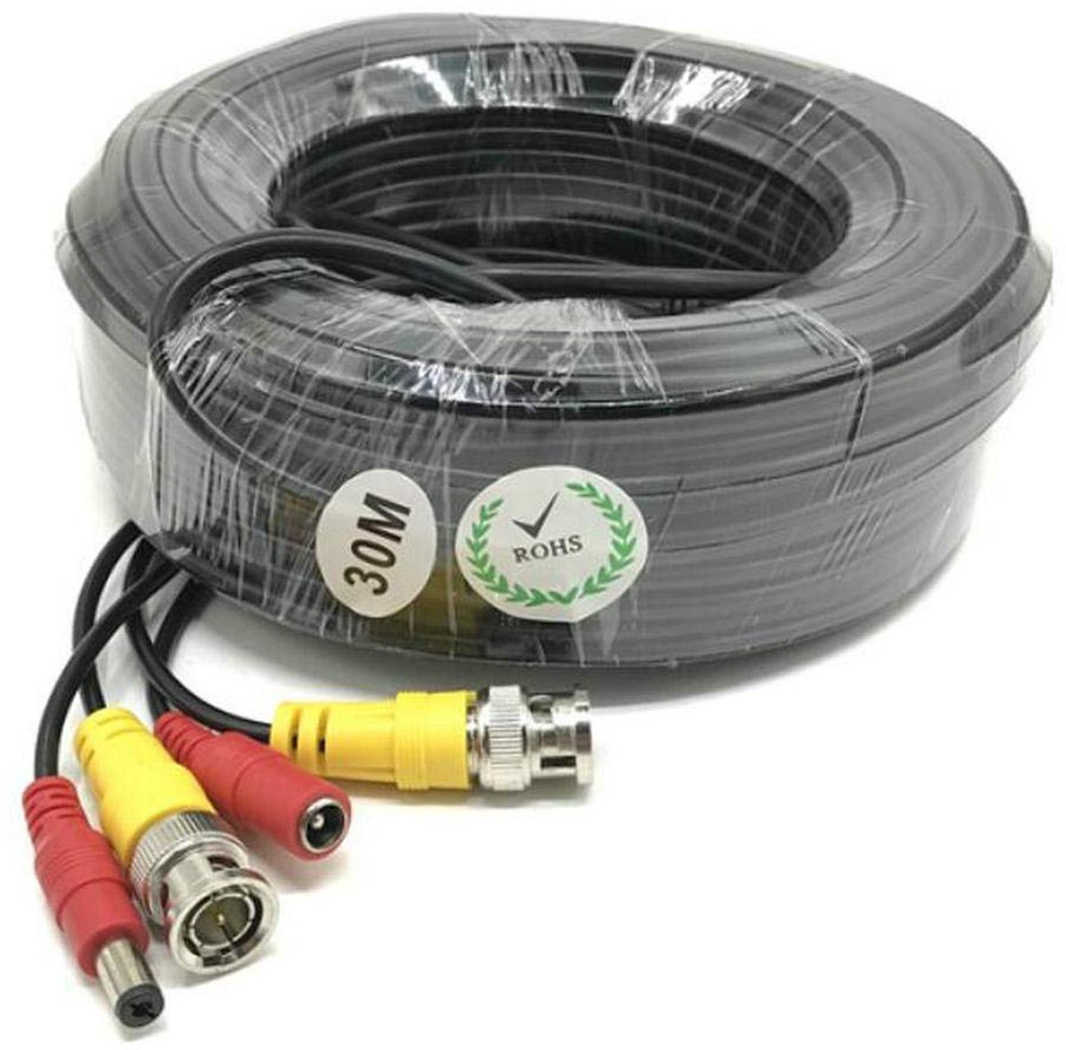 CCTV video power kabel 30M - BNC aansluiting - Professionele kwaliteit - Ideaal voor beveiligingssystemen - ShopVlot