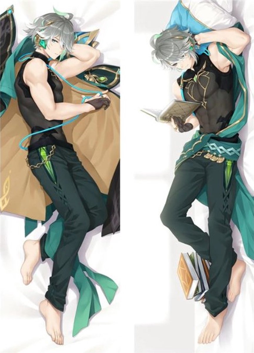Dakimakura Kussenhoes 50x150cm Alhaitham Genshin Impact Anime