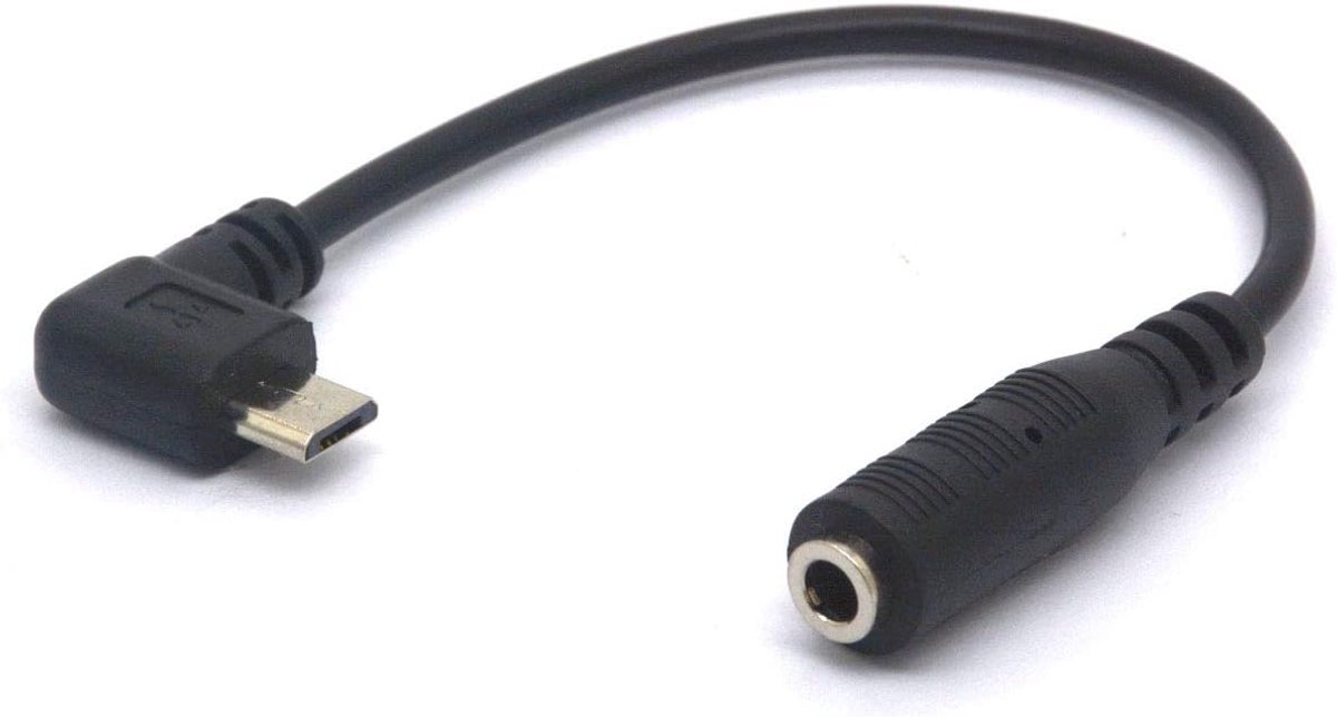 Angular 3.5mm Microphone Cable, 90 Degree Micro USB Male to 3.5mm Female Headphone Adapter Cord for AUX Audio Headset - ShopVlot