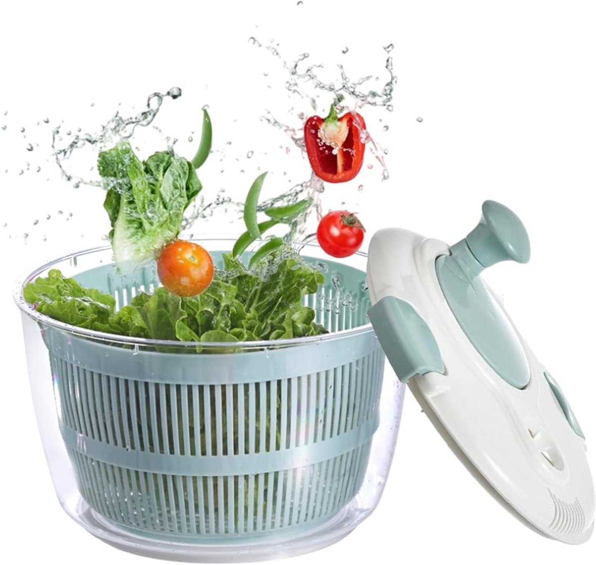 Salade Spinner - Groentewasmachine Keuken - Groente Drogen - Handmatige Zwengel - 5 Liter - Enkele Attribuut