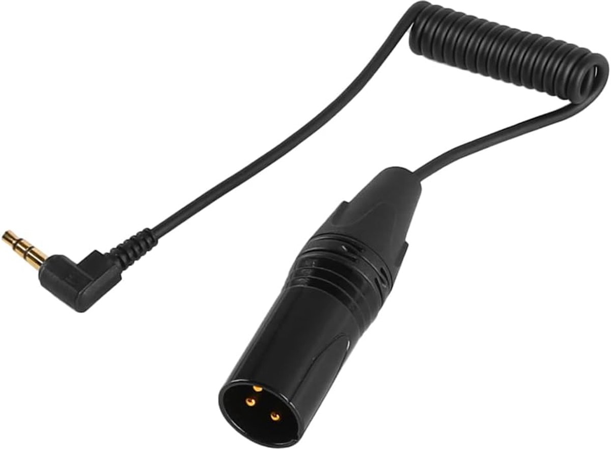 XLR naar 3.5mm audio kabel 50cm - Coiled design - 90 graden hoek - Ideaal voor microfoons - SnelShoppen