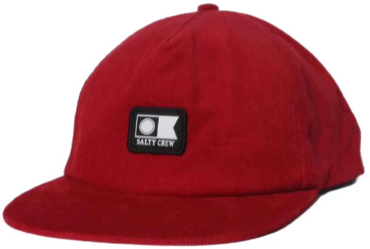 Salty Crew Flagship Cord Snapback Pet Rood Man