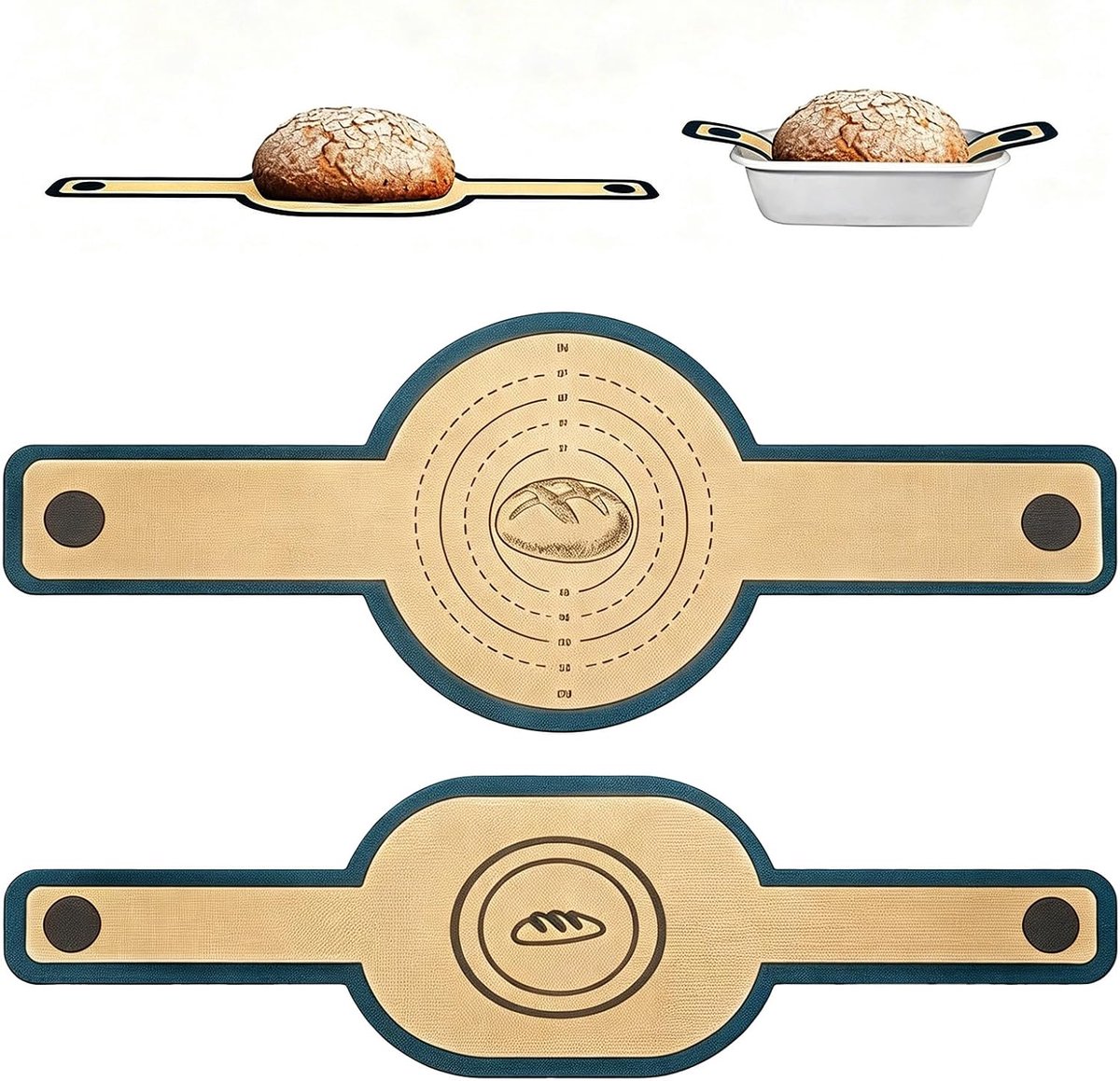 Broodlus 2 stuks - siliconen bakmat - hittebestendig - perfect voor Dutch Oven - SnelShoppen