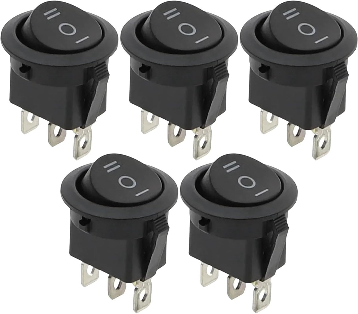 Rocker switches 250V - 3 positie - ronde flush switches - ideaal voor auto en boot - SnelShoppen