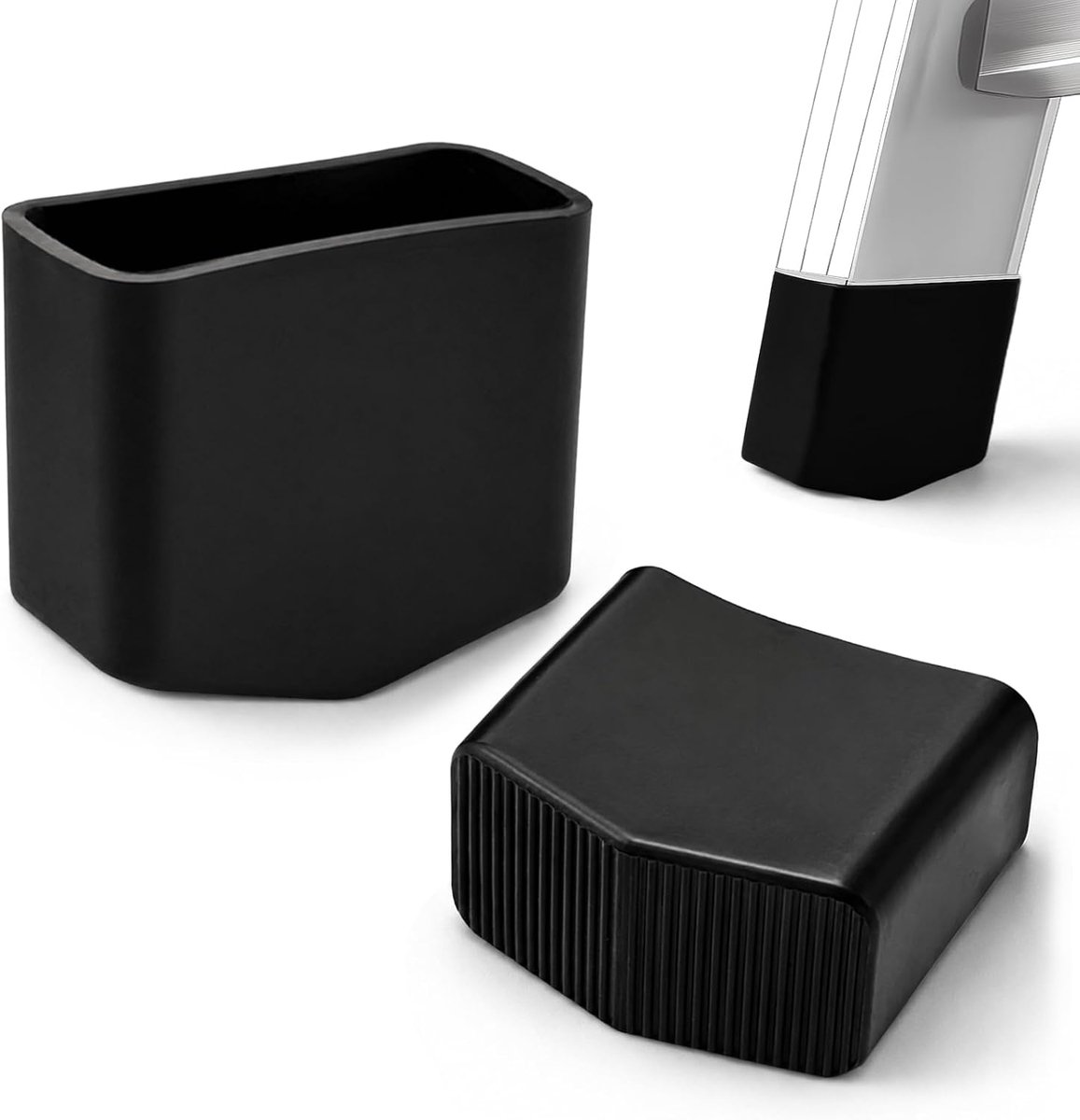 Vervangende laddervoetjes 20 x 40 mm - rubberen antislip voetjes - beschermt vloer tegen krassen - set van 2 - SnelShoppen