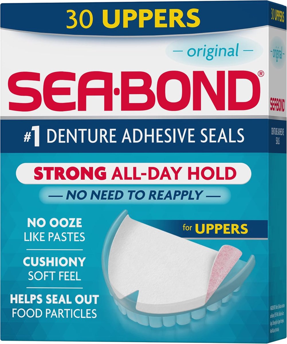 Denture Adhesive Seals - Original Bovenkaak - Zincvrij - Sterke grip voor de hele dag - SnelShoppen