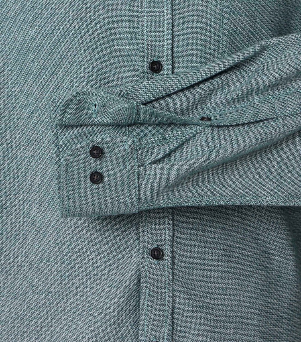 CASA MODA Sport casual fit overhemd - structuur - groenblauw