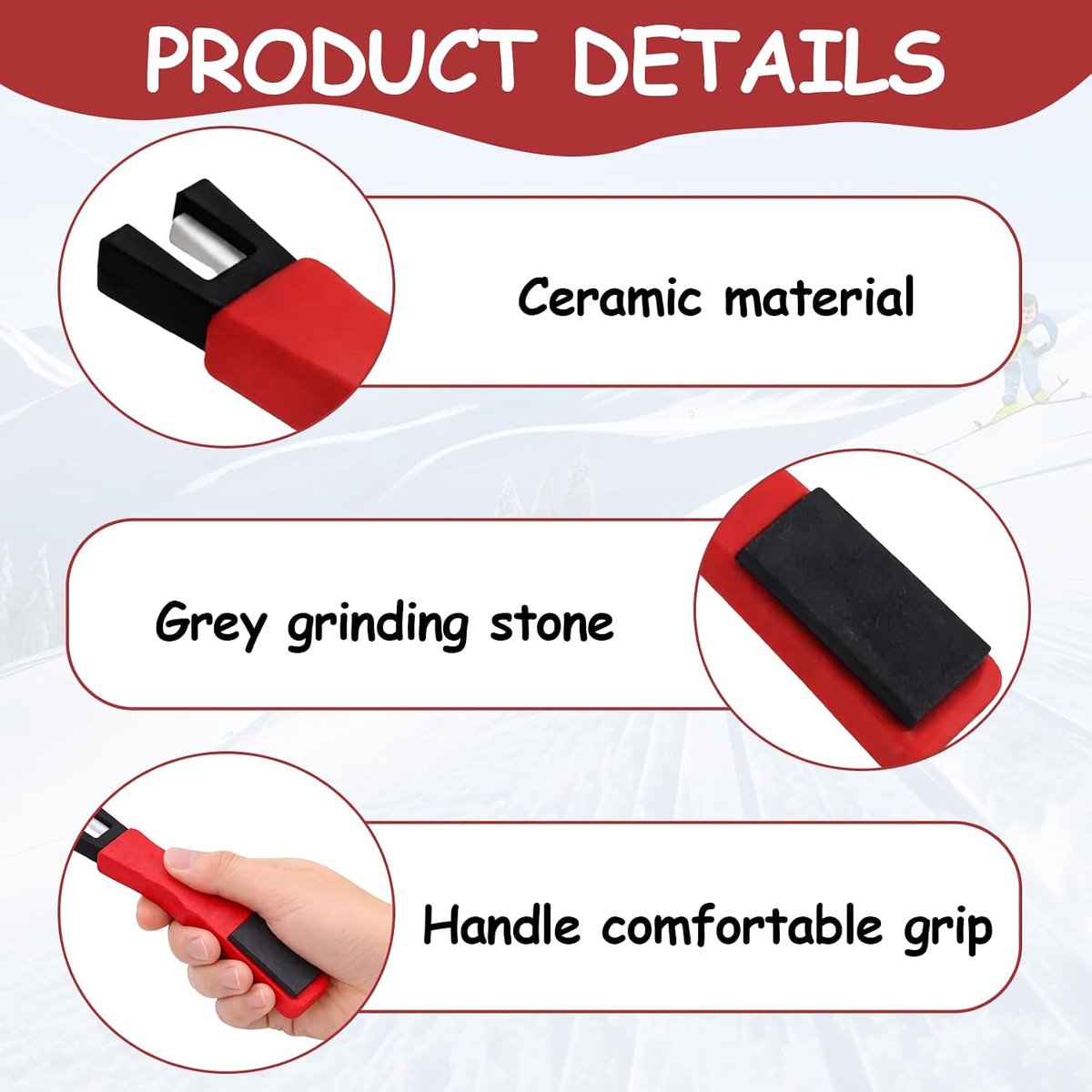 Schaatslijper mobiel - V-vorm keramiek - ergonomisch design - optimale grip voor ijshockey - SnelShoppen
