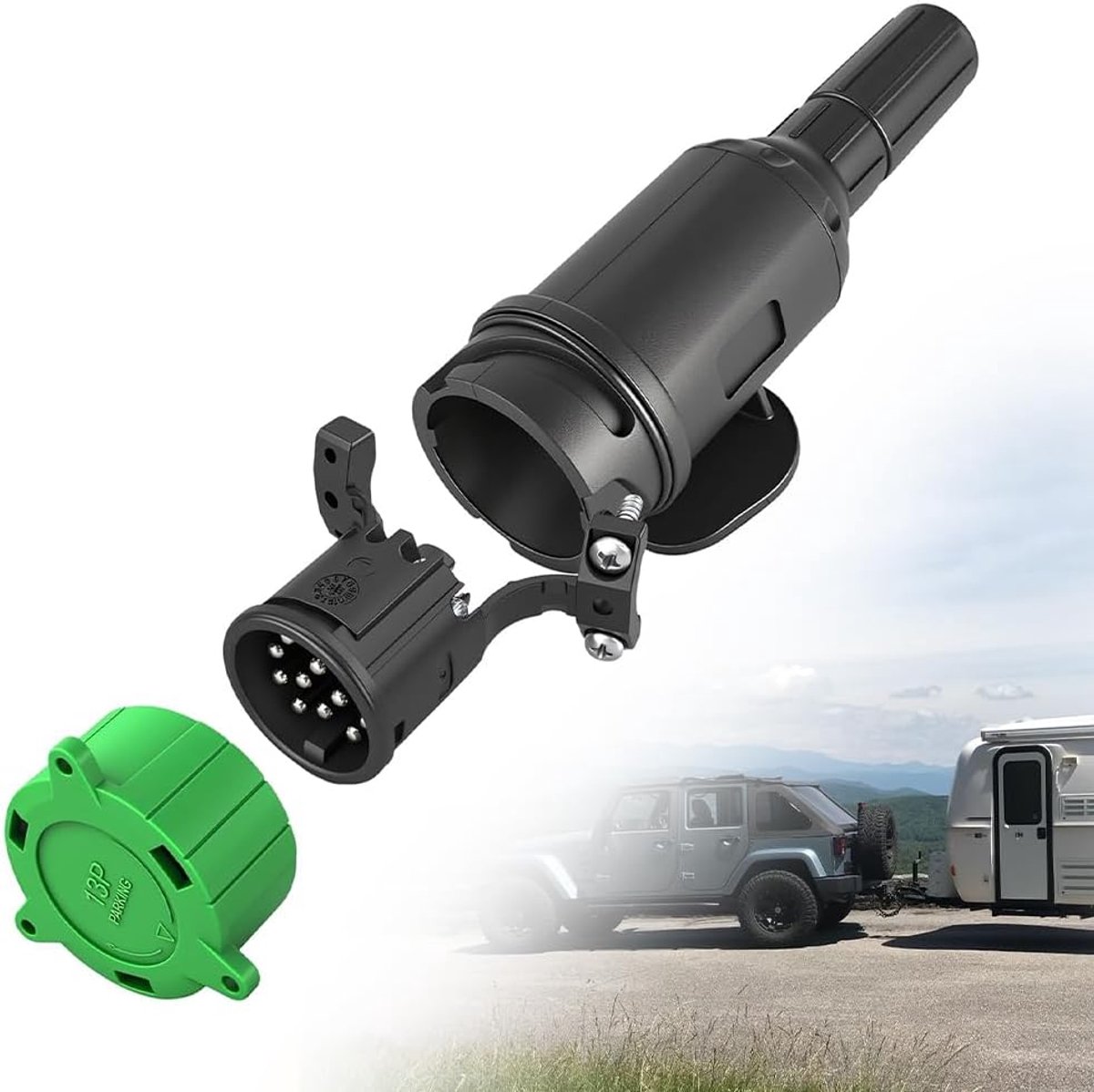13-polige trailerplug 8-polig - premium kwaliteit - met schroefcontact - optimaal voor 12V aanhangers - SnelShoppen