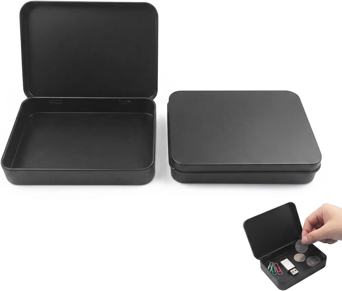 Speelkaartenbox 2 stuks - robuuste metalen etui - opbergdoos voor kaarten - beschermt tegen knikken en vocht - SnelShoppen