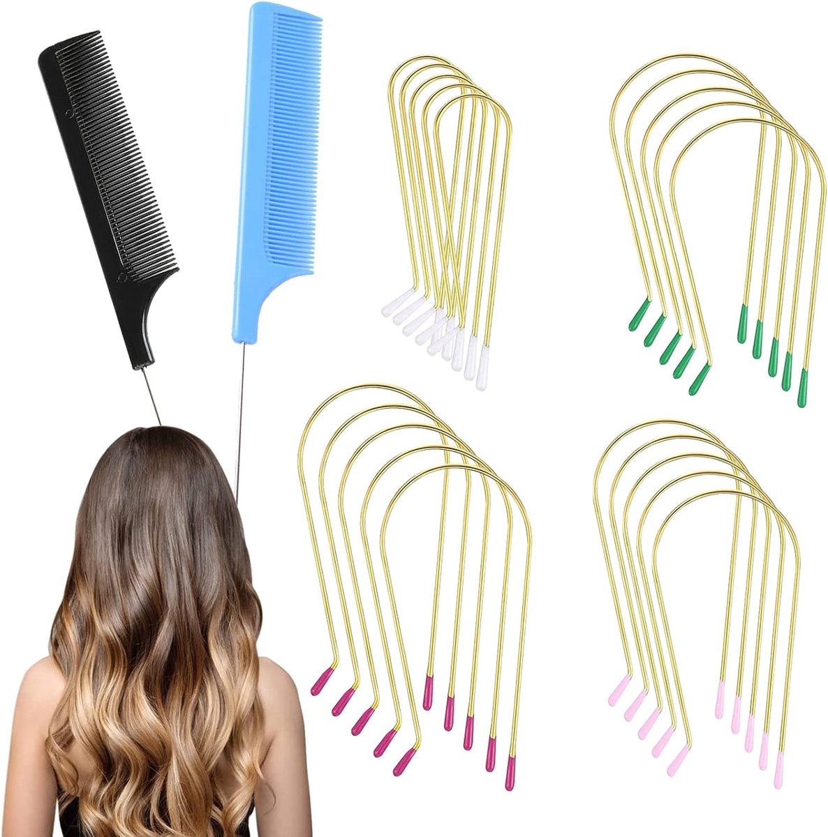 Hot Roller Clips 22-delig - Vervangclips voor krullers - 4 verschillende maten - Geschikt voor diverse rollers - SnelShoppen