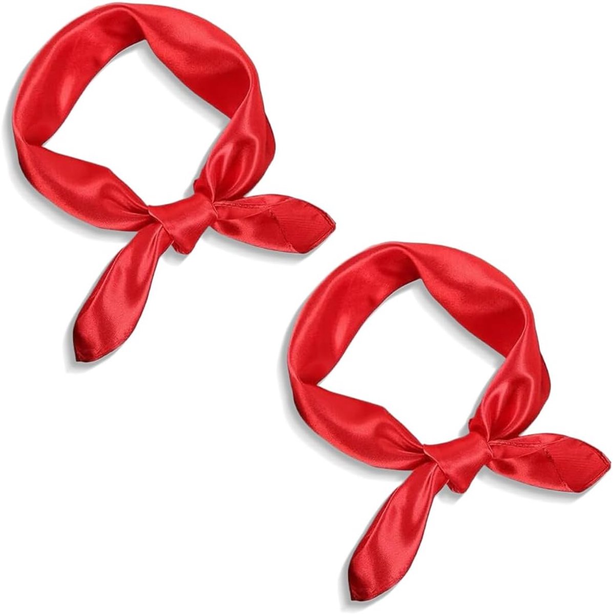 Zijden sjaal dames set van 2 - vierkant - lichte zachte stof - stijlvolle accessoire voor elke gelegenheid - SnelShoppen