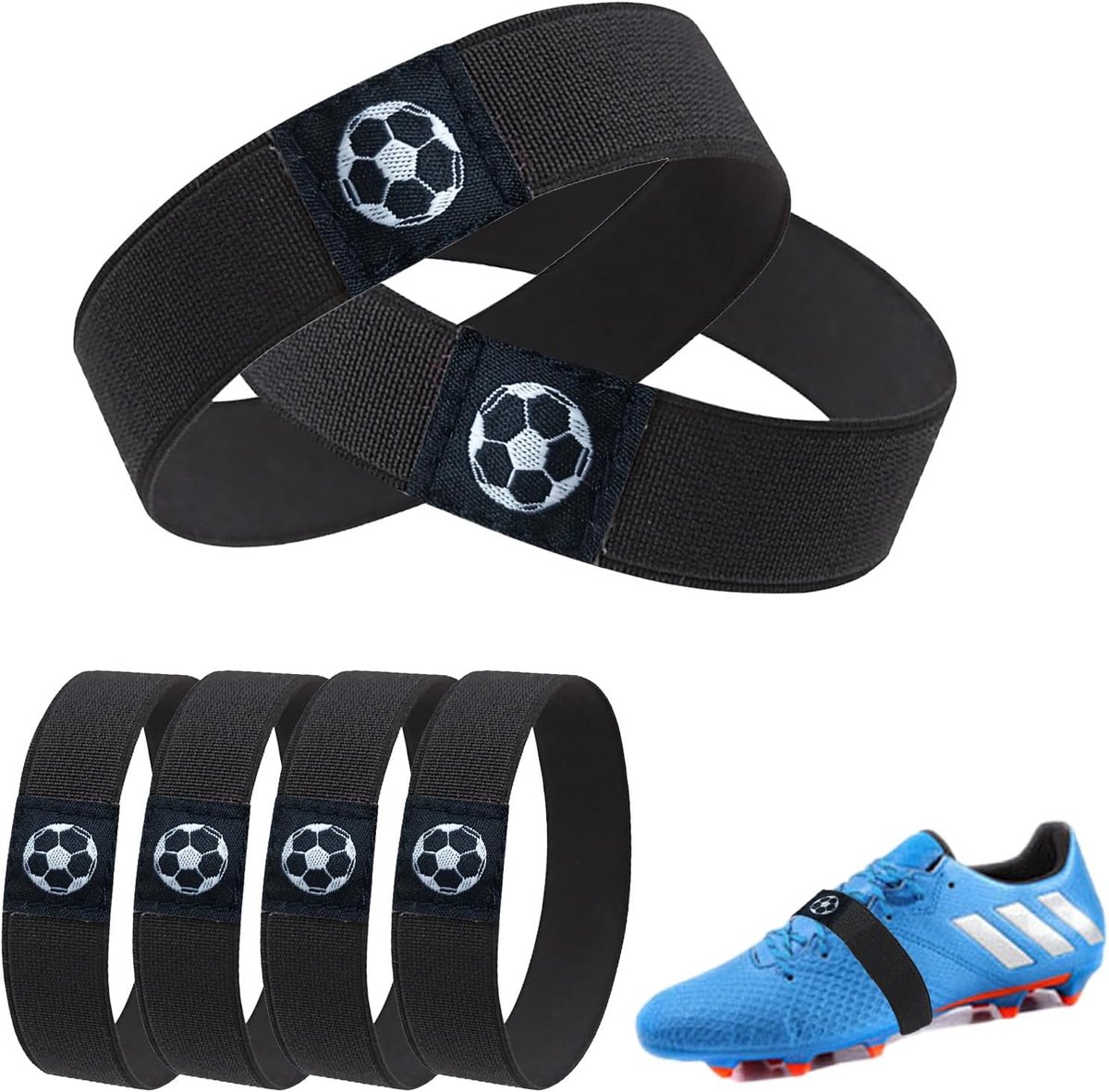 Lacing Fixing Band 6 Stuks - Zwart - Voorkomt loslaten van veters - Ideaal voor sport- en vrijetijdsschoenen - SnelShoppen