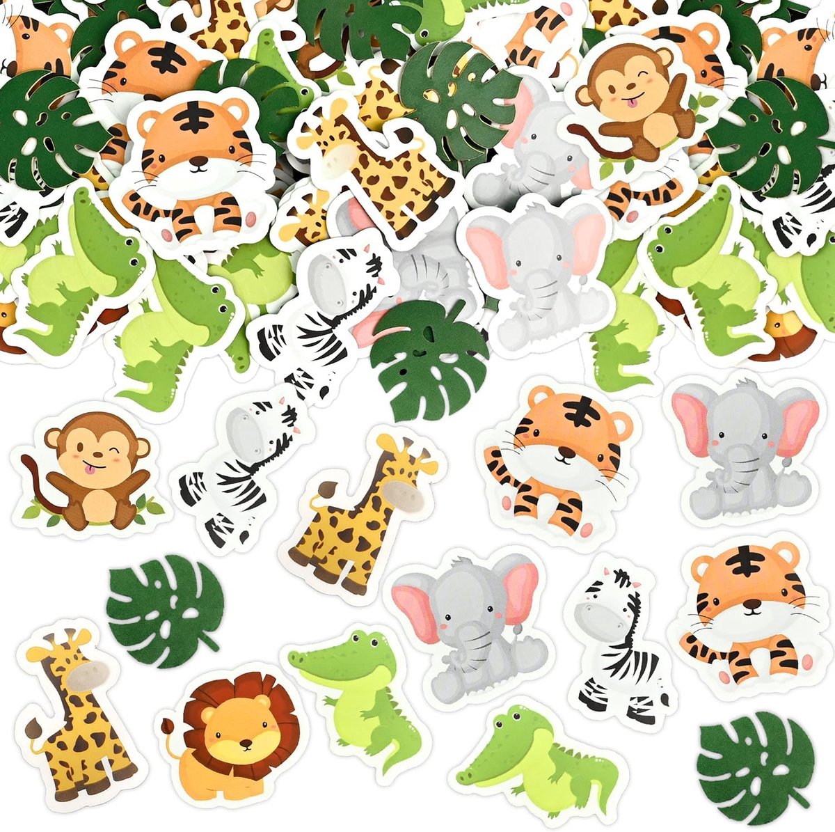 Jungle dieren confetti 100 stuks - feestdecoratie - levendige jungle thema - perfect voor verjaardagsfeest - SnelShoppen