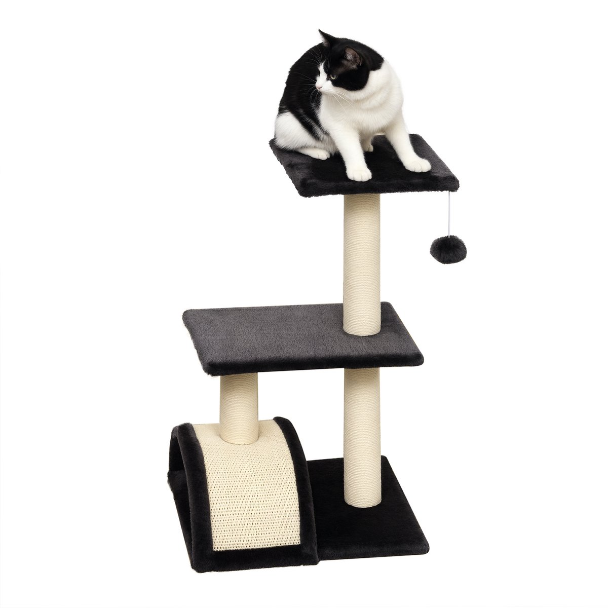 PawHut Krabpaal voor Katten, Spaanplaat - 40x35x72cm - Donkergrijs