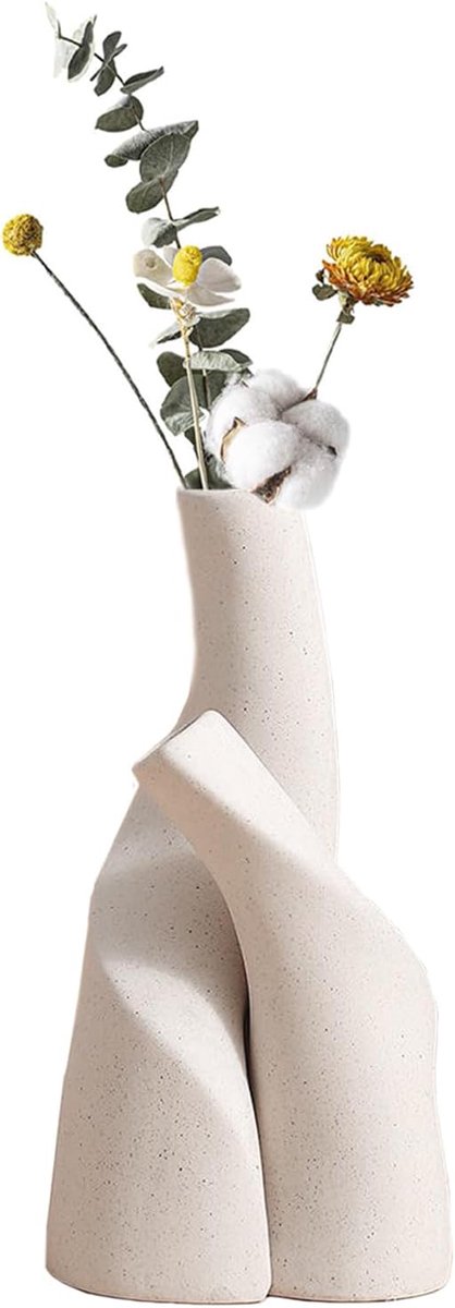Set van 2 keramische vazen - modern design - voor decoratie - ideaal voor thuis - SnelShoppen