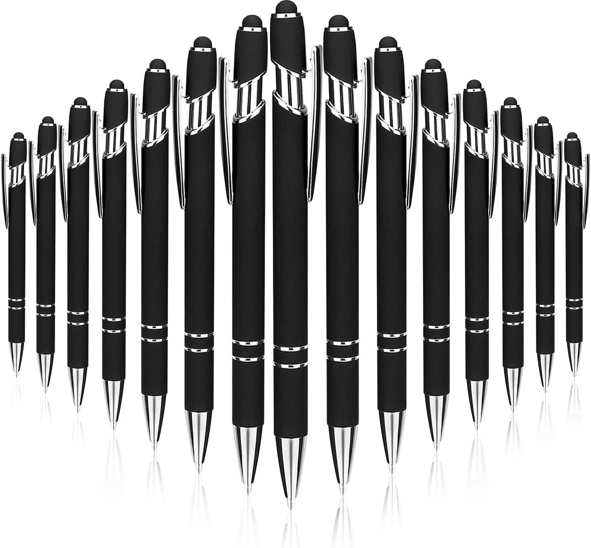 Balpen 15 Stuks - Ergonomische Metalen Balpen met Stylus - Voor Eenvoudig en Zacht Schrijven - SnelShoppen