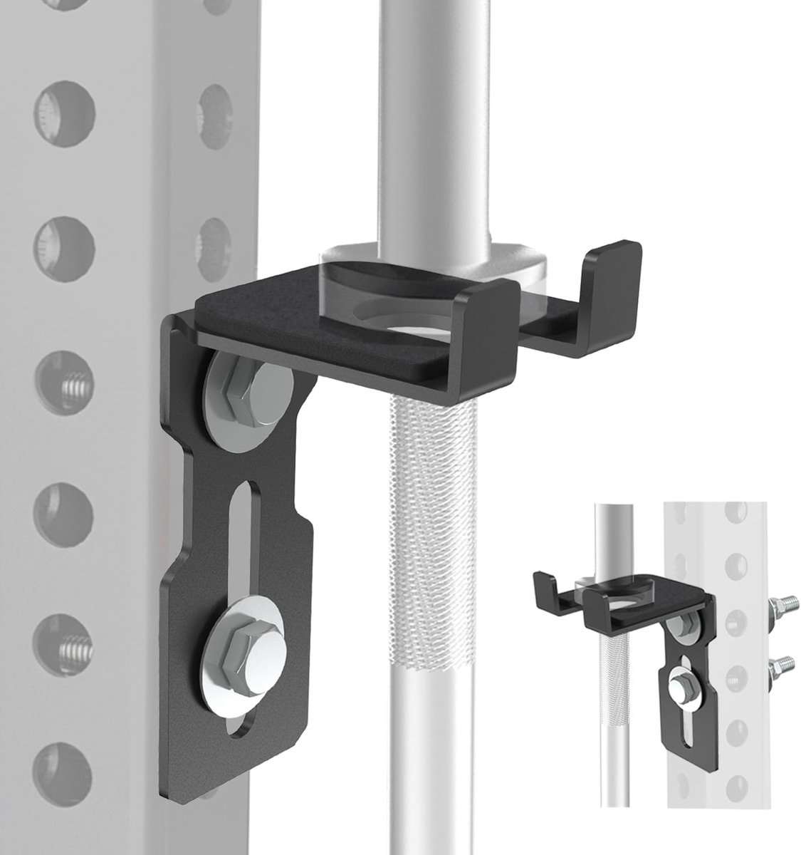 Dumbbell houder universeel - geschikt voor 2x2, 2x3, 3x3 power racks - robuust staal - eenvoudig te monteren - SnelShoppen