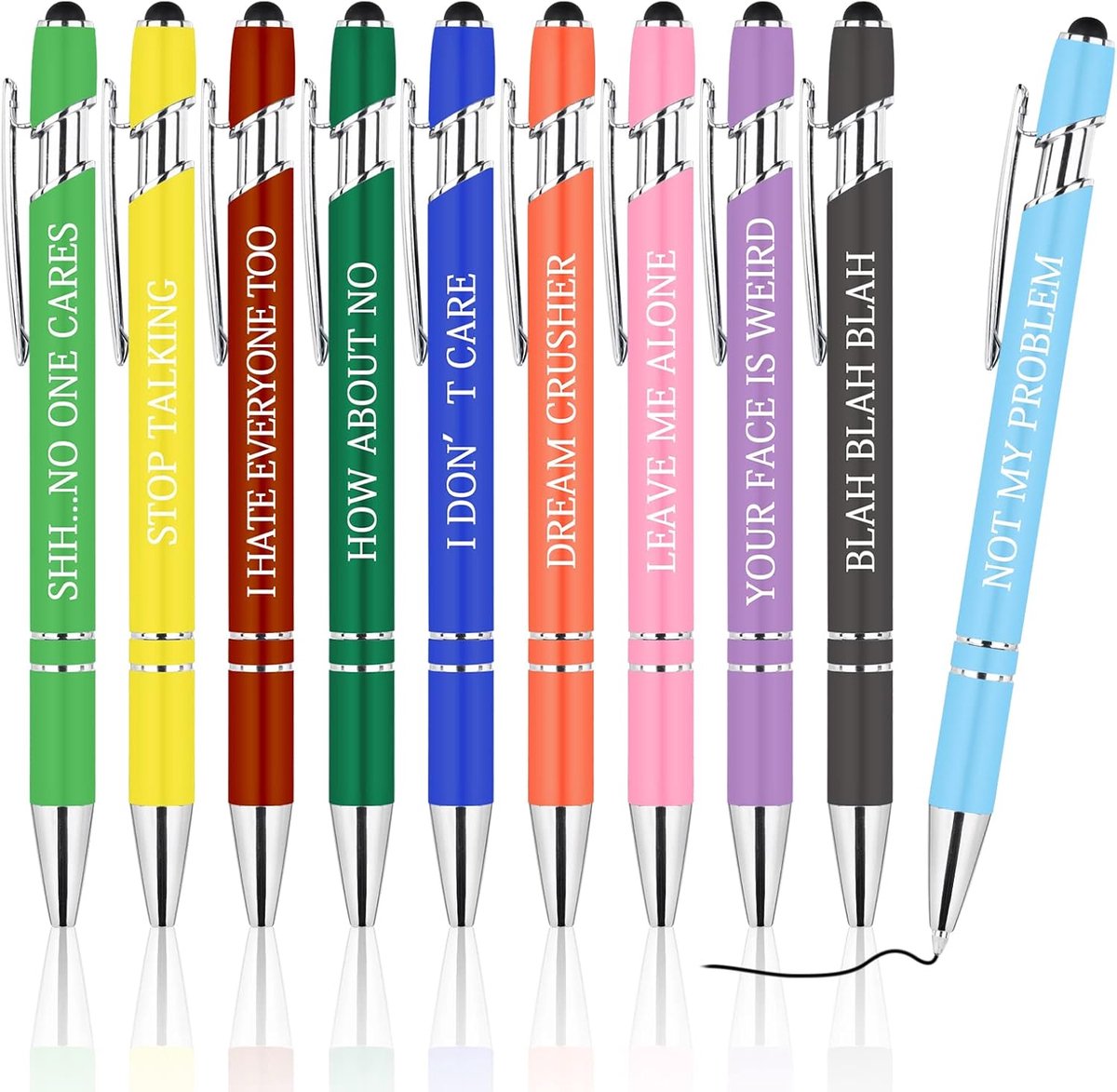 Balpen met Inspirerende Citaten - 10 Stuks - Metalen Motivatie Pen - Voor Collega's en Studenten - SnelShoppen