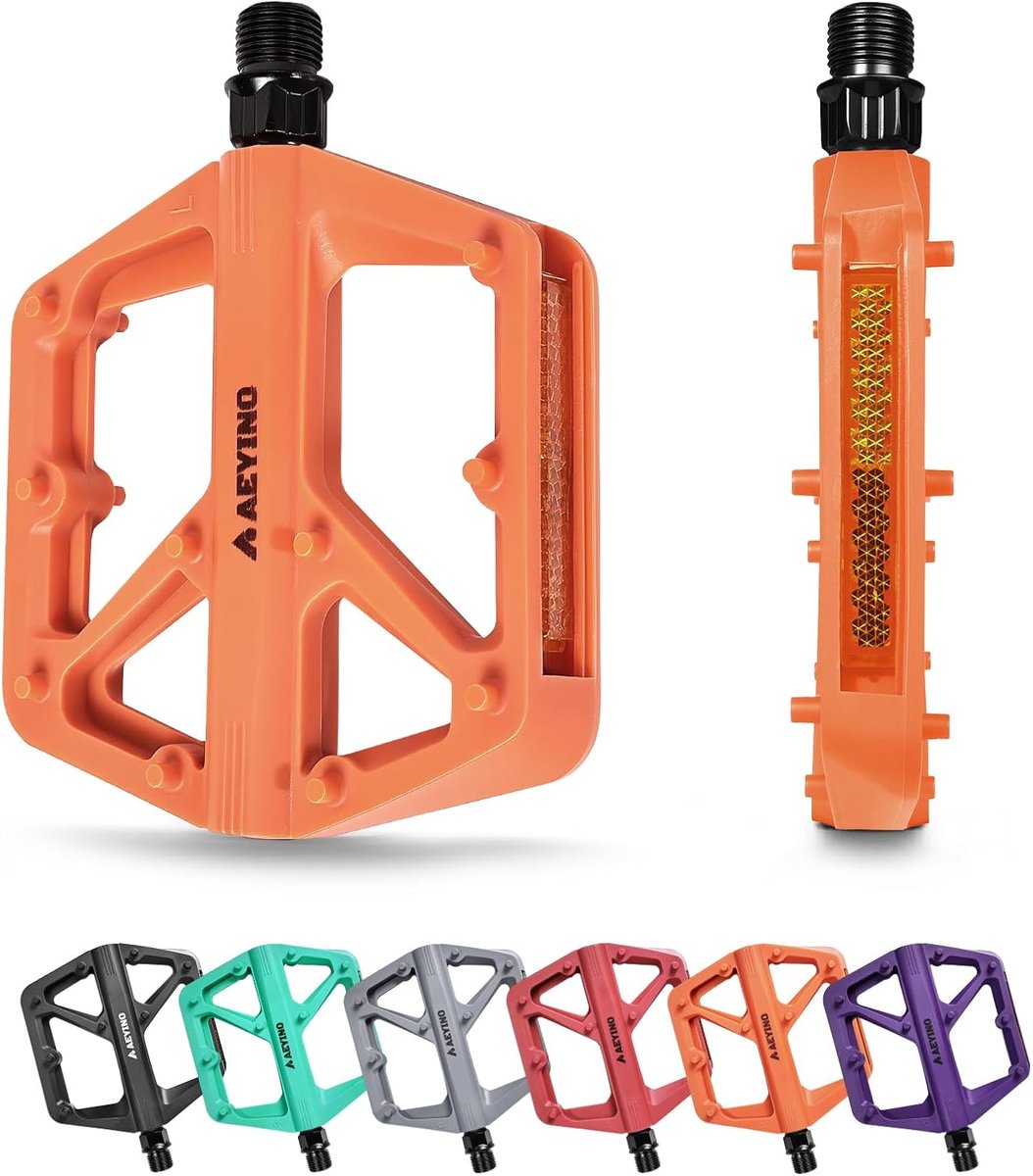 MTB Pedalen 9/16 Inch - Nylon Antislip Plat - Voor Volwassenen Mountainbike - Geschikt voor Diverse Fietstypes - SnelShoppen
