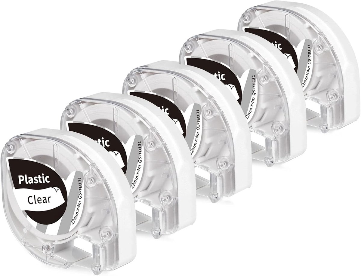 Compatible with Phomemo P12 Label Tape Black on Transparent 12mm x 4m, Compatible with Phomemo P12 P12Pro LT12 Label - ShopVlot
