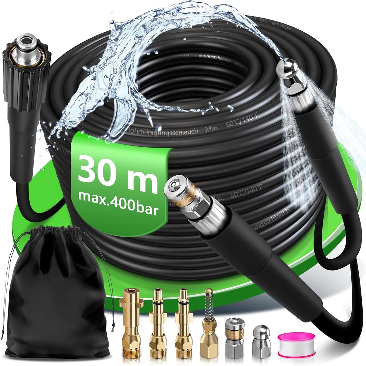30m pressure washer with 6 adapters - ShopVlot