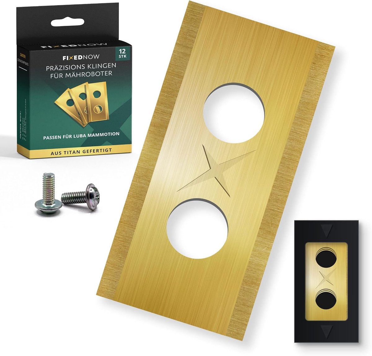Replacement Blades Compatible with Luba Robots [12 Pack] Titanium Compatible with Luba LUBA 1 AWD 5000 LUBA 2 AWD 5000 - ShopVlot
