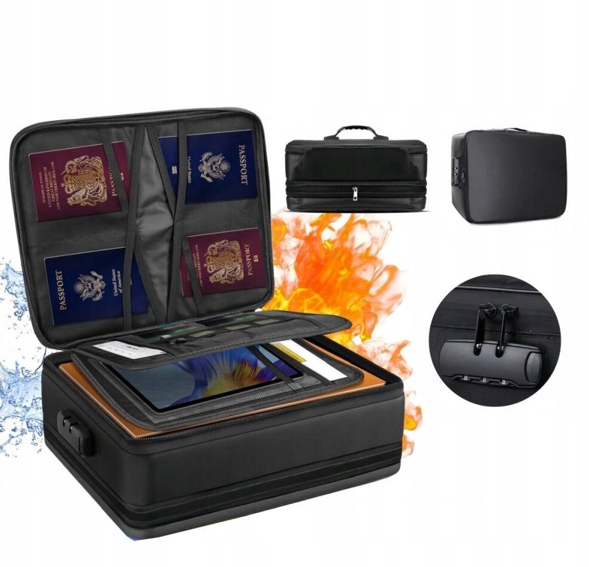 Brandloze Brandveilige & Waterdichte Documenten & Laptoptas