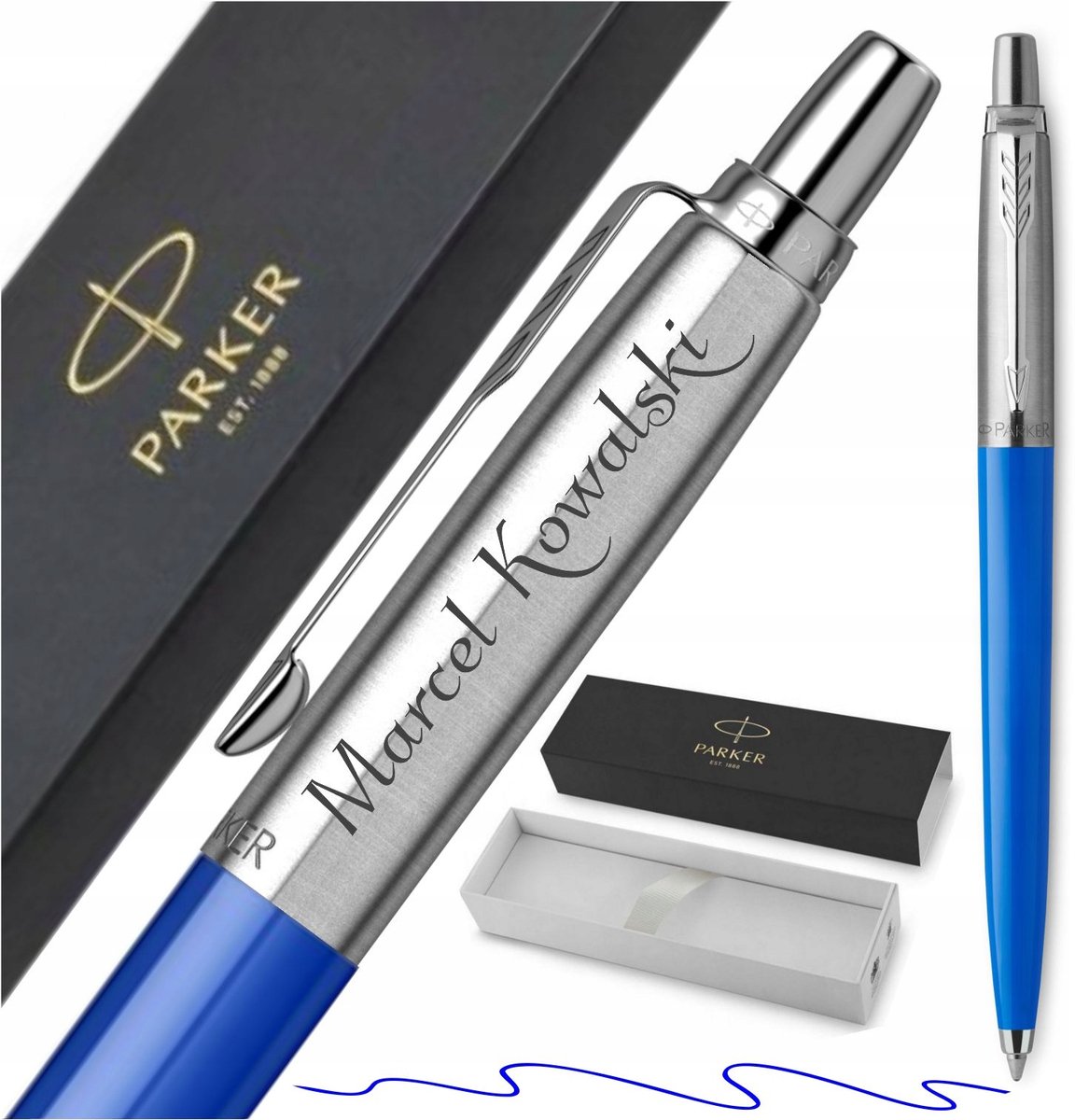 Parker Jotter Blauwe Pen met Gravure - Persoonlijk jubileumgeschenk