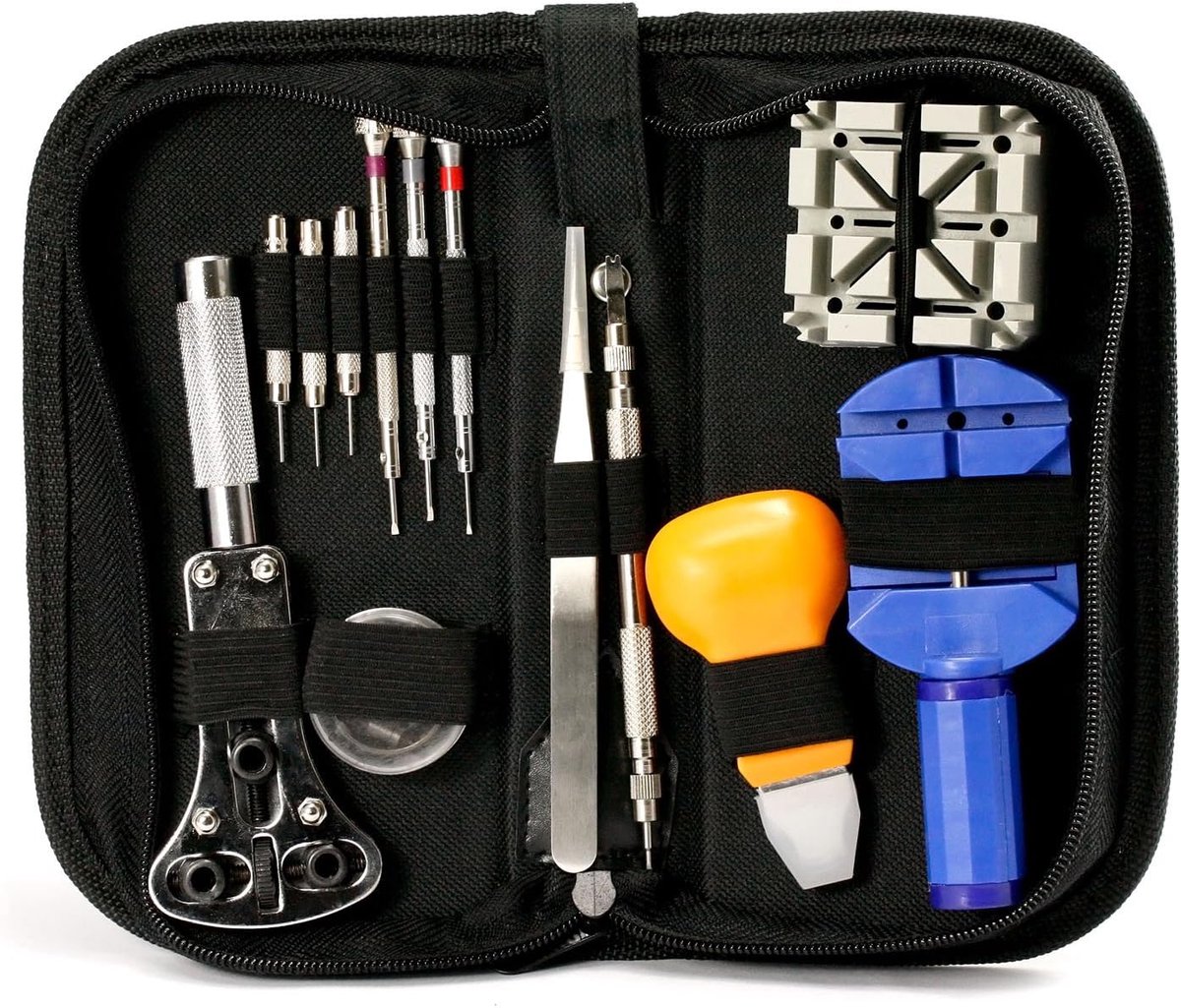 Horlogemakers gereedschap set 30-delig - nylon tas - inclusief bandhouder en huisopeningstool - ShopVlot
